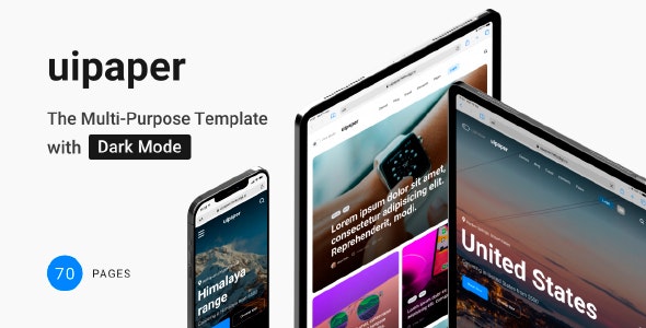 UIpaper v1.0 – The Multi-Purpose Template with Dark Mode