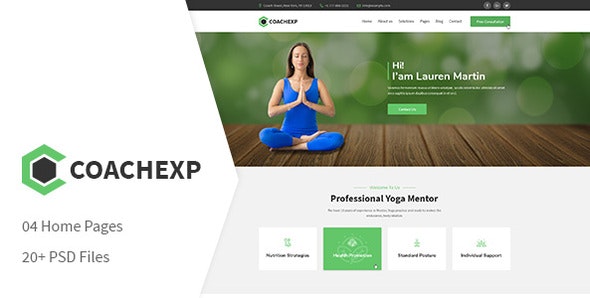 Coachexp – Coach Yoga and Mentor PSD Template