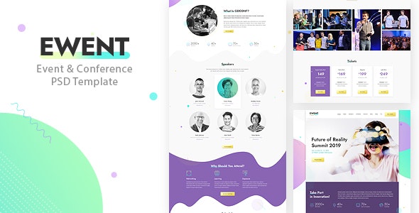 Ewent – Event & Conference PSD Template
