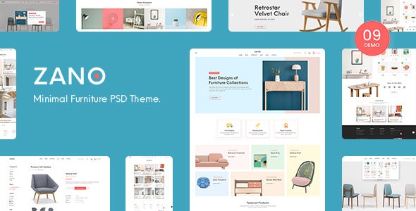 Zano – Furniture eCommerce PSD Template
