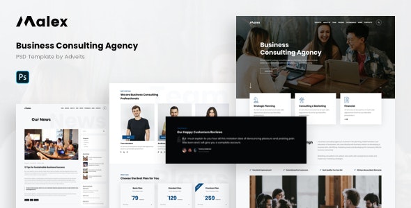 Malex v1.0 – Business Consulting Agency PSD Template
